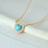 925 sterling silver heart-shaped necklace set with diamonds and turquoise - MOWTE