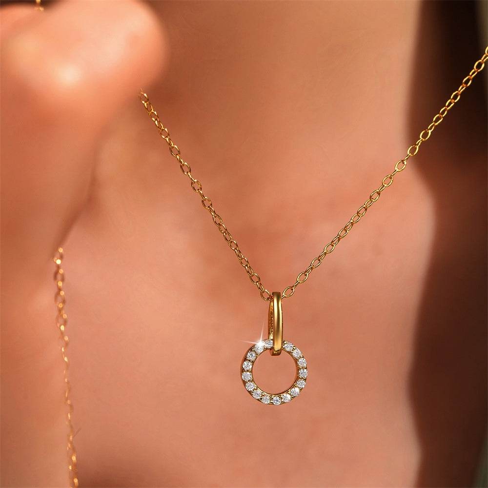 S925 pure silver light luxury interlocking micro zirconia chain - MOWTE
