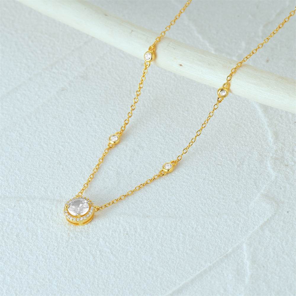 S925 sterling silver classic inlaid zirconia star necklace - MOWTE