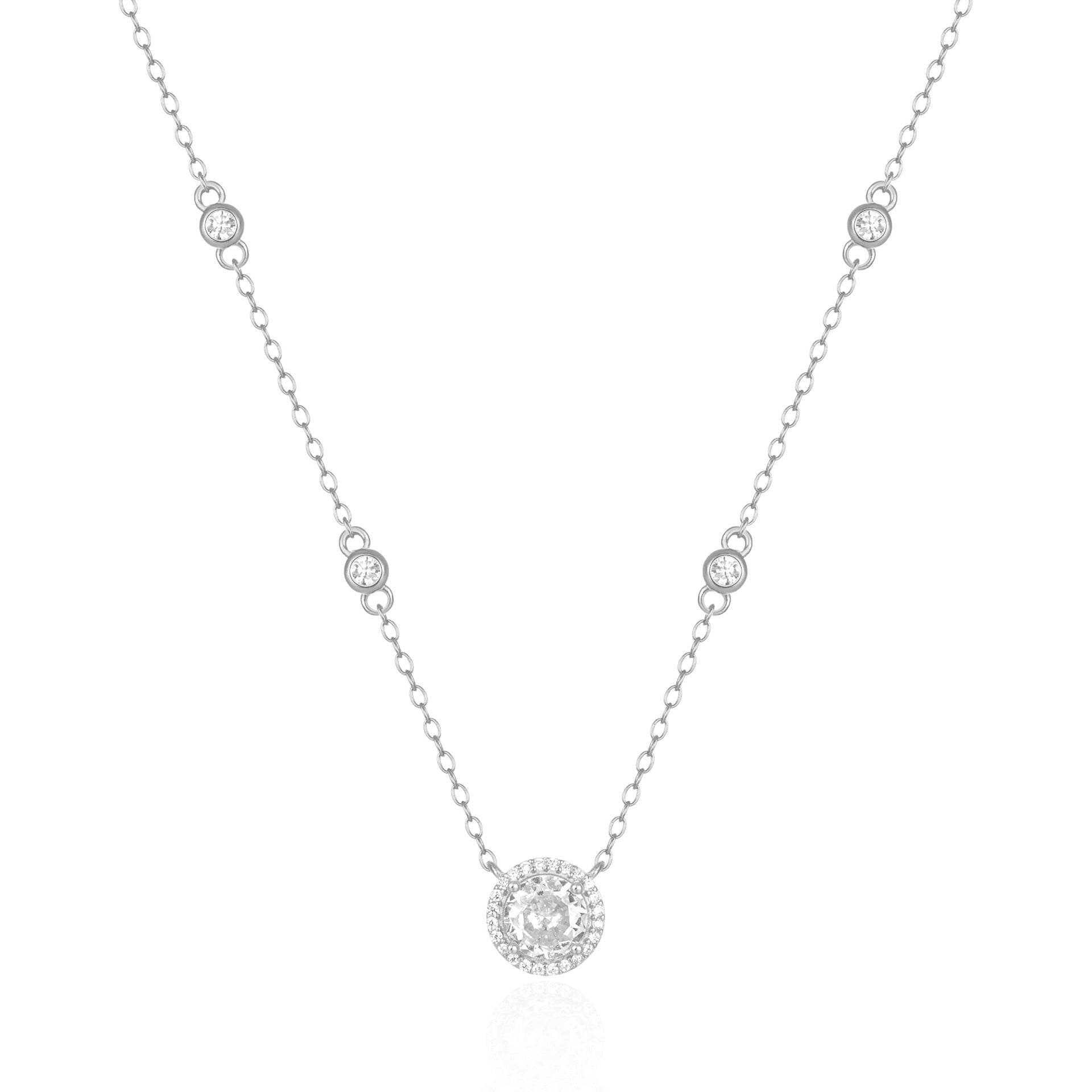 S925 sterling silver classic inlaid zirconia star necklace - MOWTE