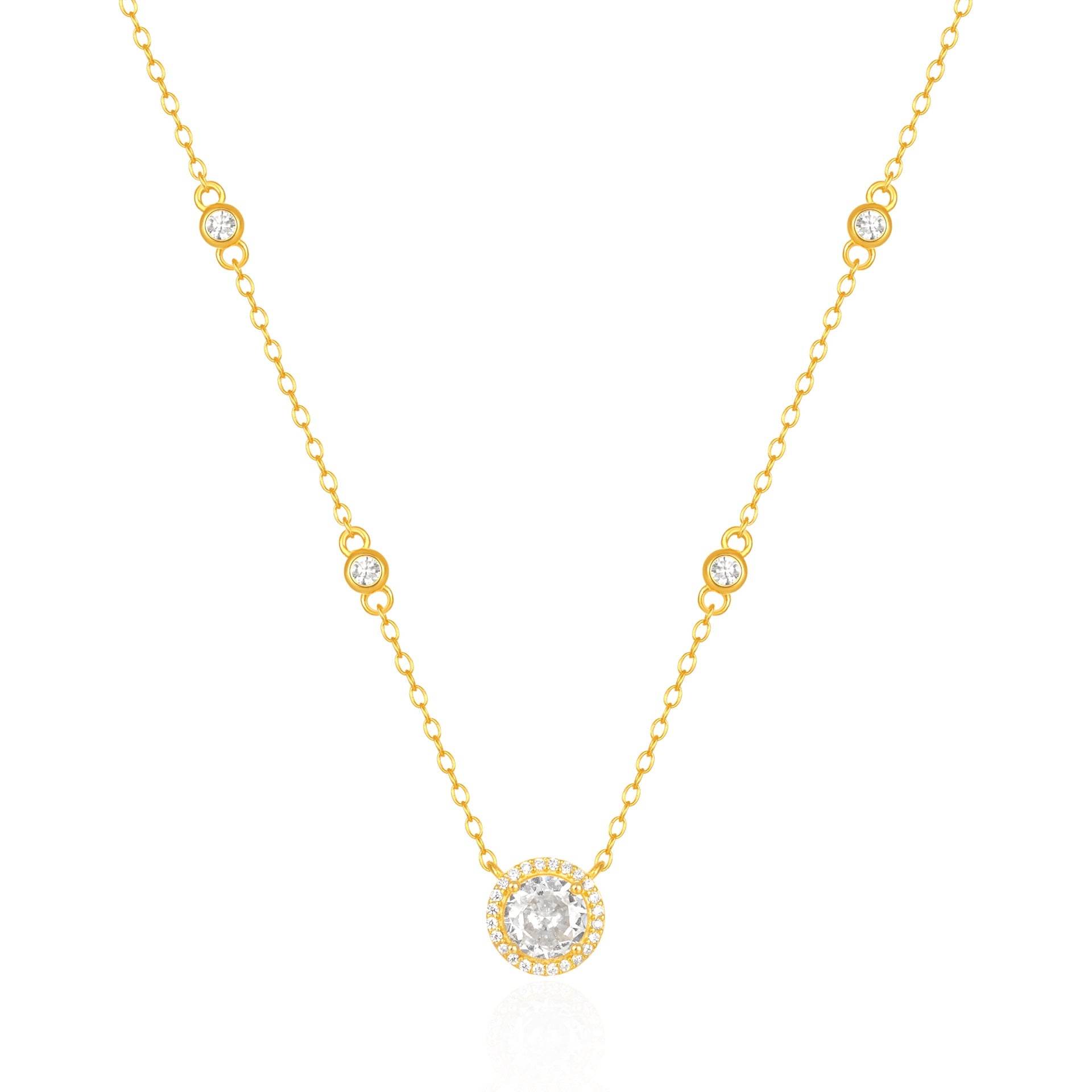 S925 sterling silver classic inlaid zirconia star necklace - MOWTE