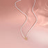 S925 sterling silver heart-shaped bow pearl layered collarbone chain - MOWTE