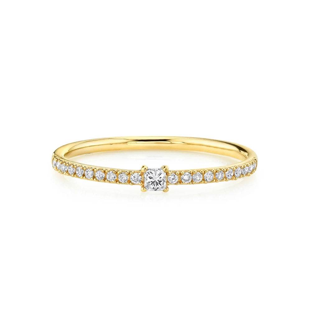 S925 pure silver single row diamond ins women's wedding ring
