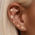 S925 sterling silver daily outfit with diamond tassel geometry 16g puncture thread earlobe and ear bone - MOWTE