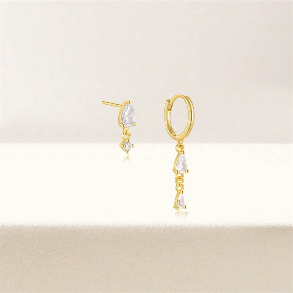 Tassel S925 pure silver stone earrings - MOWTE