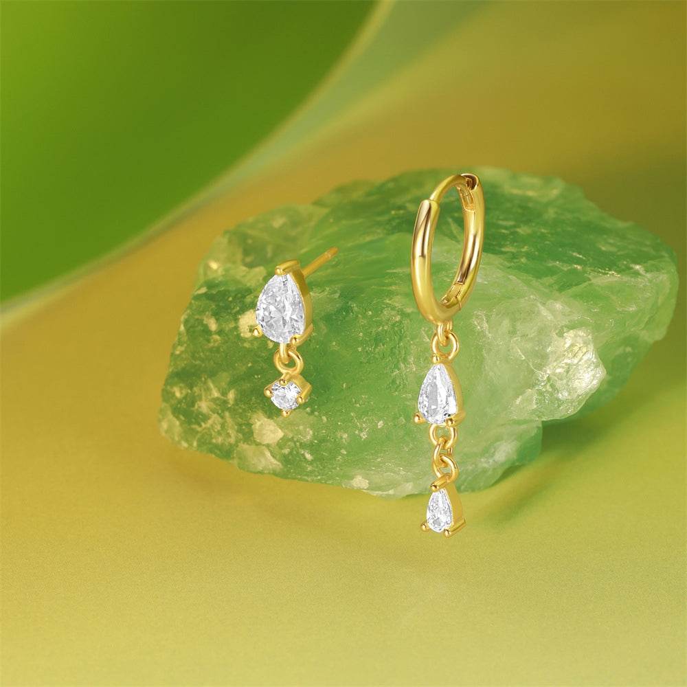 Tassel S925 pure silver stone earrings - MOWTE