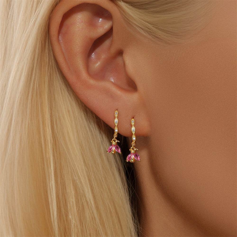 Tassel S925 pure silver flower earrings