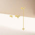 S925 sterling silver octagonal star three piece earring set with diamond chain tassel earrings - MOWTE