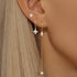 S925 sterling silver octagonal star three piece set diamond chain tassel earrings - MOWTE