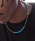 Natural turquoise necklace handmade bead color splicing pure silver collarbone chain - MOWTE