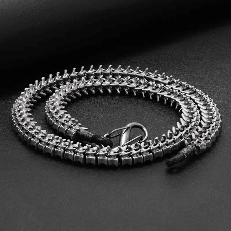 Titanium steel keel necklace men's hip-hop personality retro style domineering collarbone chain - MOWTE