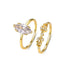 S925 Silver Two-Piece Set Moissanite Ring with 2ct Marquise-Cut Center Stone Exquisite for Stacking - MOWTE