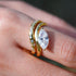 S925 Silver Two-Piece Set Moissanite Ring with 2ct Marquise-Cut Center Stone Exquisite for Stacking - MOWTE