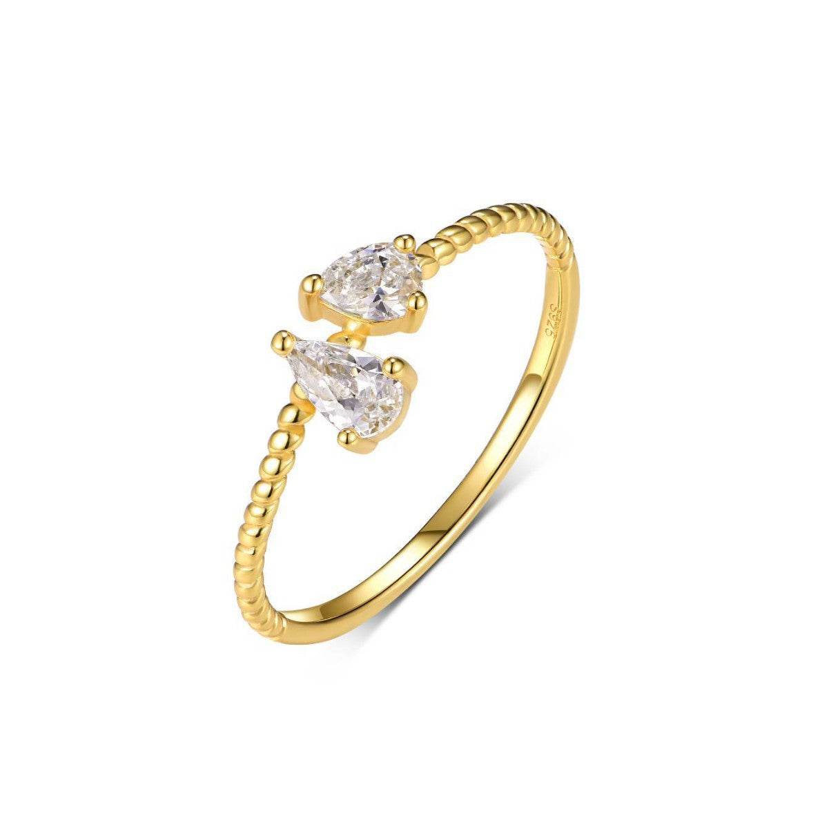S925 Silver Ring with 0.65ct Moissanite Center Stone Exquisite ring - MOWTE