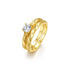 S925 Silver Two-Piece Set Moissanite Ring 0.5ct round-Cut Center Stone Exquisite for Stacking wedding rings - MOWTE