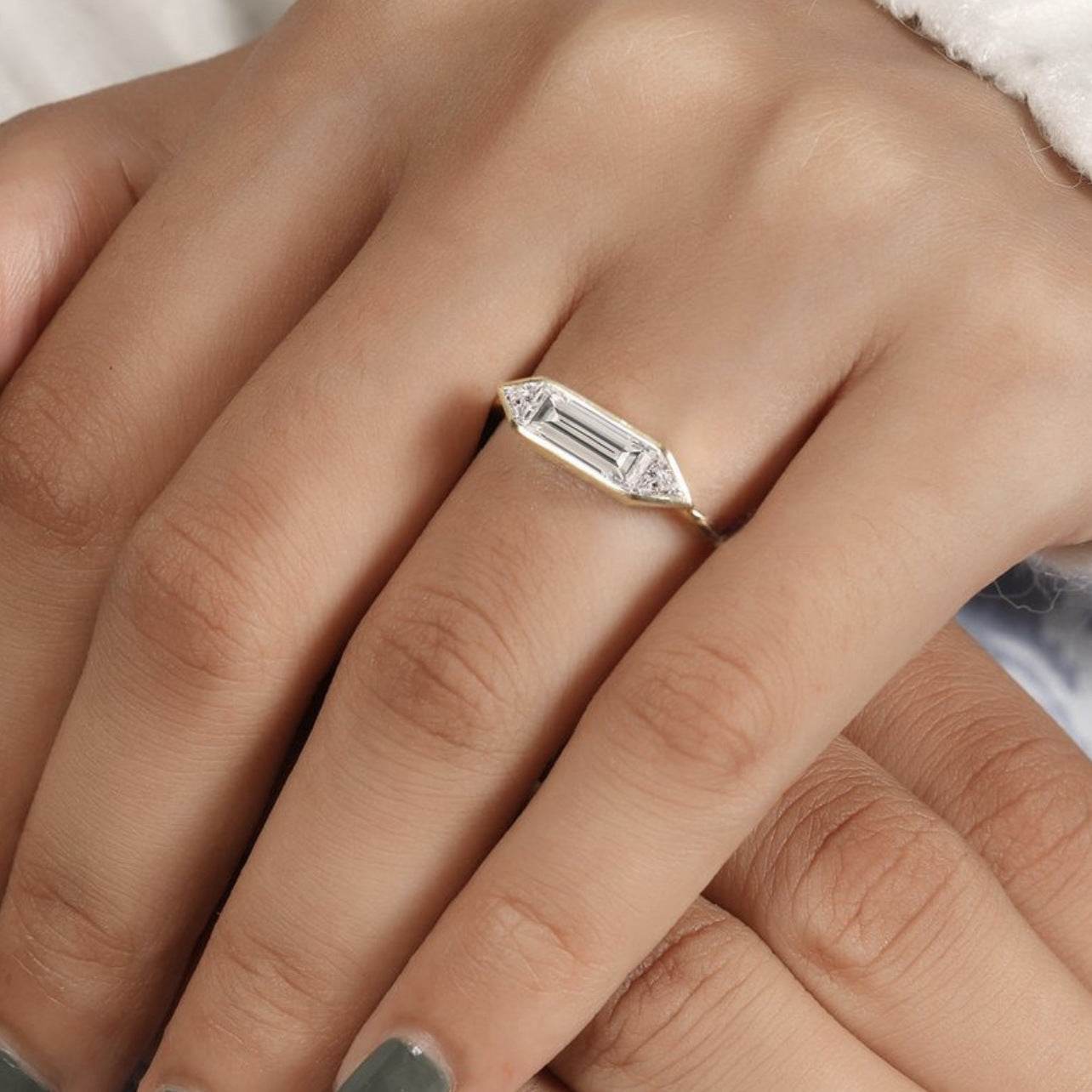S925 Silver Ring with 1.4ct Center Moissanite Stone Exquisite ring - MOWTE