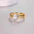 S925 Silver Two-Piece Set Moissanite Ring with 2ct Pear cut Center Stone Exquisite Stacking Wedding - MOWTE