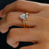 S925 Silver Two-Piece Set Moissanite Ring with 2ct Pear cut Center Stone Exquisite Stacking Wedding - MOWTE