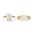S925 Silver Two-Piece Set Moissanite Ring with 3.5ct Center Stone Exquisite Stacking Wedding - MOWTE