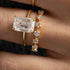 S925 Silver Two-Piece Set Moissanite Ring with 3.5ct Center Stone Exquisite Stacking Wedding - MOWTE