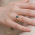 Minimally designed geometric topaz ring for women's fashion S925 pure silver gold-plated ring niche - MOWTE