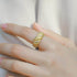 Fried Dough Twists Brushed Ring Women ins Cool S925 Sterling Silver Gold Plated Zircon Ring - MOWTE