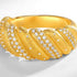 Fried Dough Twists Brushed Ring Women ins Cool S925 Sterling Silver Gold Plated Zircon Ring - MOWTE