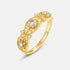 Light luxury carved hollow natural elongated stone ring S925 silver plated 10K gold ring - MOWTE