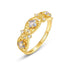 Light luxury carved hollow natural elongated stone ring S925 silver plated 10K gold ring - MOWTE