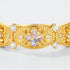 Light luxury carved hollow natural elongated stone ring S925 silver plated 10K gold ring - MOWTE