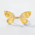 Creative Butterfly Brushed Ring Women S925 Silver Gold Plated Ring Light Luxury Handpiece - MOWTE