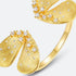 Creative Butterfly Brushed Ring Women S925 Silver Gold Plated Ring Light Luxury Handpiece - MOWTE