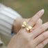 Creative Butterfly Brushed Ring Women S925 Silver Gold Plated Ring Light Luxury Handpiece - MOWTE