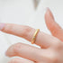 Wire drawing craft ring S925 pure silver gold-plated fingers ring - MOWTE
