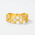Square ring light luxury retro S925 pure silver gold-plated band niche design - MOWTE