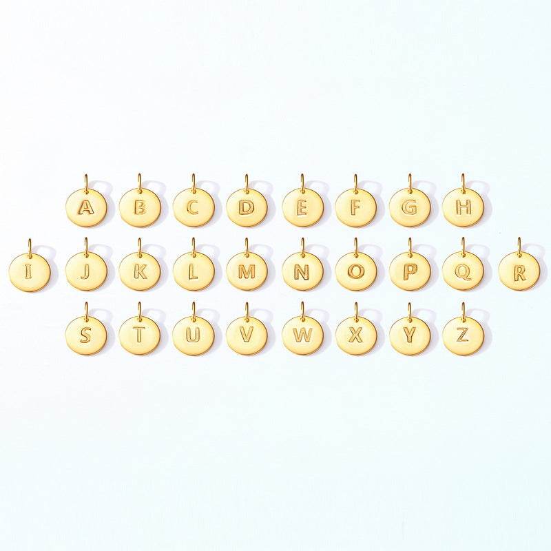 Light gold 26 letter pendant S925 silver necklace collarbone chain - MOWTE