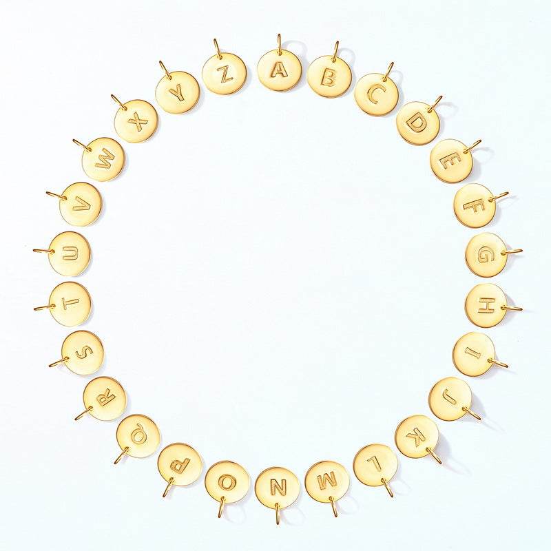 Light gold 26 letter pendant S925 silver necklace collarbone chain - MOWTE