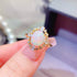 S925 pure silver natural opal ring - MOWTE