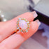 S925 pure silver natural opal ring - MOWTE