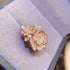S925 pure silver oval flower natural opal ring - MOWTE