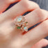 S925 pure silver oval flower natural opal ring - MOWTE