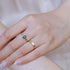 Light Luxury 925 Gold-Plated Green Moss Ring for Women Adjustable Agate Finger Ring with Aquatic Grass Design - MOWTE