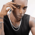 Plated platinum tennis chain full diamond necklace for men hip-hop trend street rhinestone collarbone chain for women - MOWTE