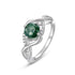 Light luxury wavy green moss niche high-end S925 pure silver index finger ring - MOWTE
