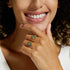 Vintage-style Moss Green Ring – Light Luxury 925 Silver Adjustable Ring with Intricate Engravings - MOWTE