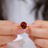 Red garnet S925 pure silver gold-plated ring - MOWTE