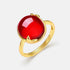 Red garnet S925 pure silver gold-plated ring - MOWTE