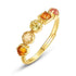Geometric Natural Color Treasure Ring S925 Pure Silver Gold Plated Ring - MOWTE
