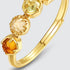 Geometric Natural Color Treasure Ring S925 Pure Silver Gold Plated Ring - MOWTE
