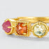 Geometric Natural Color Treasure Ring S925 Pure Silver Gold Plated Ring - MOWTE